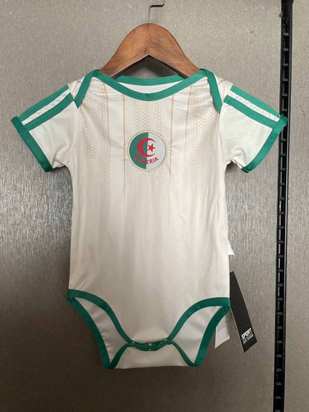 Algeria National Soccer Team Baby Bodysuit - White & Green